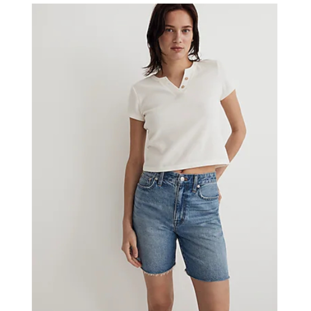 Madewell NWT Womans split neck Henley tee size  M